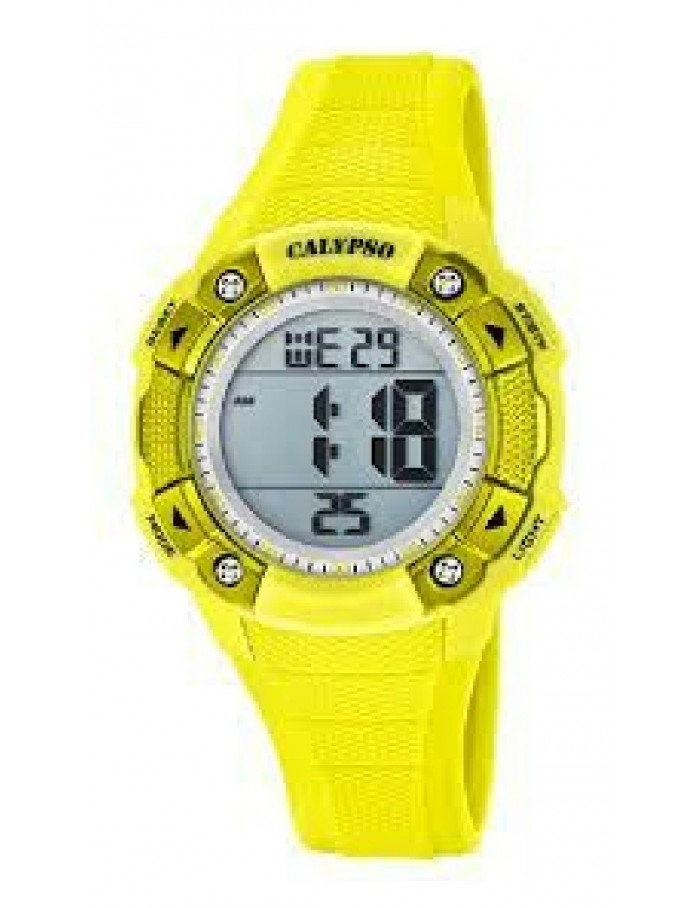 Reloj Digital Calypso Chrono Hombre correa de caucho amarilla K5694/1